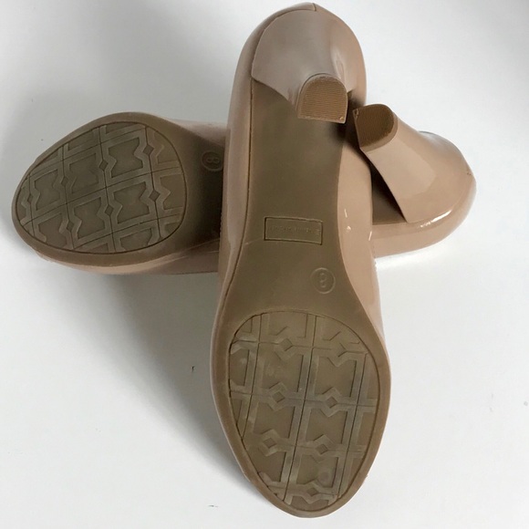 Etienne Aigner Buckle PeepToe Patent Leather Pumps - Picture 5 of 8